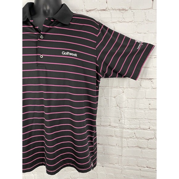 Fairway & Greene "Golfweek"‎ Polo Shirt Men's Black w/Purple Stripes Size XL - Picture 4 of 11